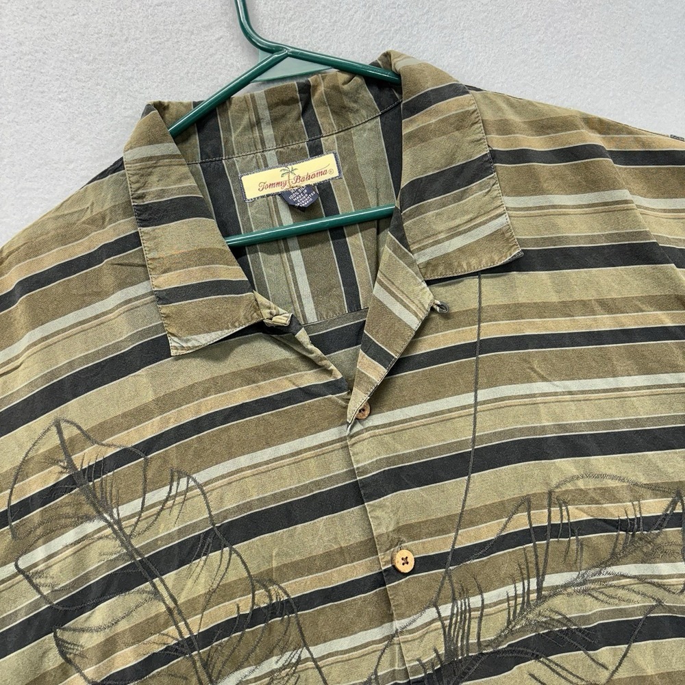 Tommy Bahama‎ Shirt Mens 2XL Floral 100% Silk Camp Loop Collar Hawaiian Resort